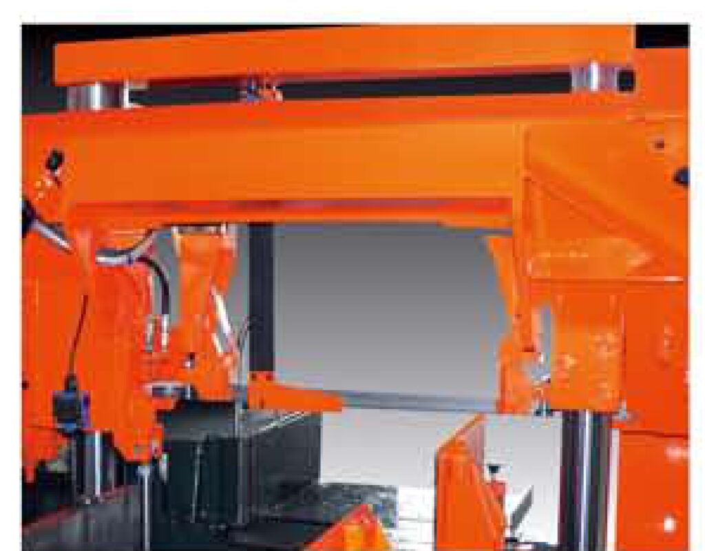 Twin column frame with cross link